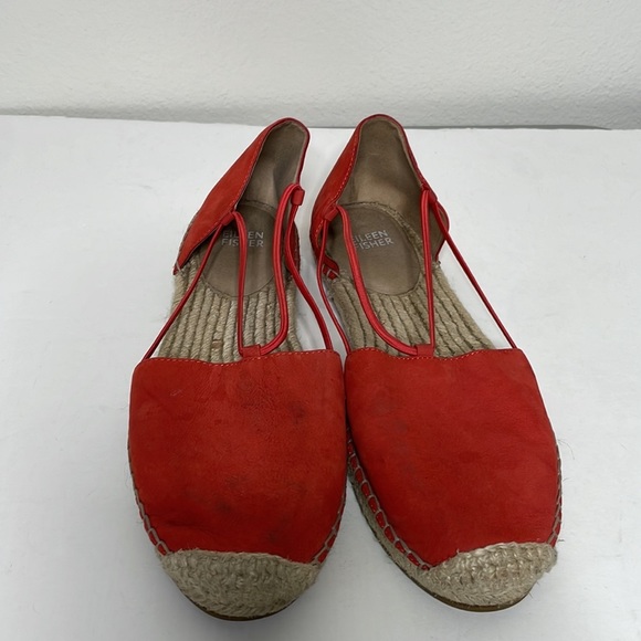 Eileen Fisher Lee Espadrille Sandals sz 8 Orange - Picture 3 of 8